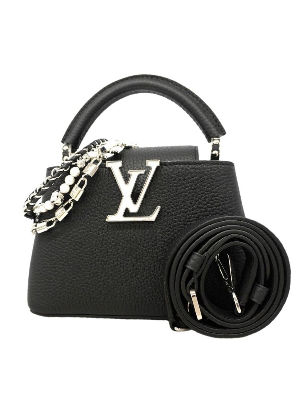 Louis Vuitton Handbag Taurillon Capucines Mini Noir 2-Way Bag